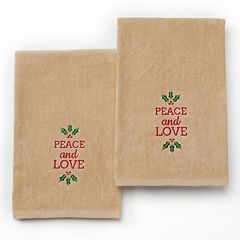 St. Nicholas Square® ''Peace and Love'' 2-pk. Hand Towels