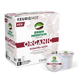 Keurig® K-Cup® Pod Organic Green Mountain Coffee Organic Sumatra Aceh Dark Roast Coffee - 16-pk.