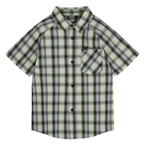 Toddler Boy Hurley Raglan Woven Plaid Shirt