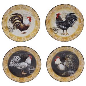 Certified International Vintage Rooster 6.25-in. Canape Plate Set