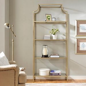 Aimee Glass Etagere 4-Shelf Bookcase