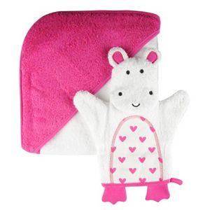 giggle Baby Hooded Towel and Bath Glove Set