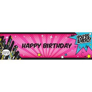 Superhero Girl Birthday Banner