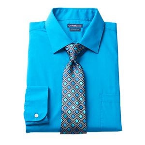 Men's Croft & Barrow® Classic-Fit Stretch-Collar Dress Shirt and Patterned Tie Boxed Set