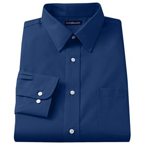 Men's Croft & Barrow® Fitted Solid Broadcloth Point-Collar Dress Shirt