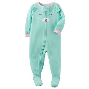 Baby Girl Carter's Animal Applique Footed Pajamas