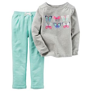 Baby Girl Carter's Graphic Top & French Terry Pants Set