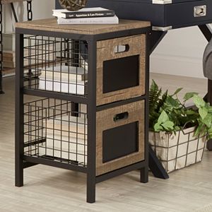 HomeVance Cooper Mixed Media 2-Drawer Storage Tower