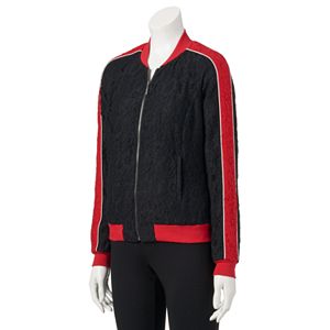 Juniors' Candie's® Lace Bomber Jacket