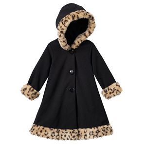 Toddler Girl Sophie Rose Hooded Faux-Fur Fleece Coat