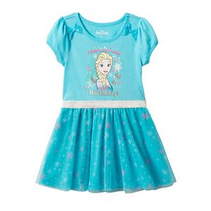 Disney's Frozen Elsa Girls 4-6x Snowflake Mesh Skirt Dress