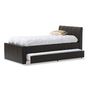 Baxton Studio Cosmo Faux-Leather Twin Bed & Trundle
