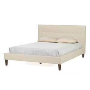 Baxton Studio Kind Size Callasandra Contemporary Linen Bed