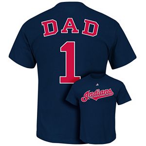 Big & Tall Majestic Cleveland Indians #1 Dad Tee