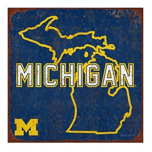 Legacy Athletic Michigan Wolverines State Tin Sign