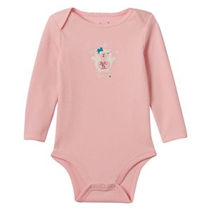 Baby Girl Jumping Beans® Embroidered Thermal Bodysuit