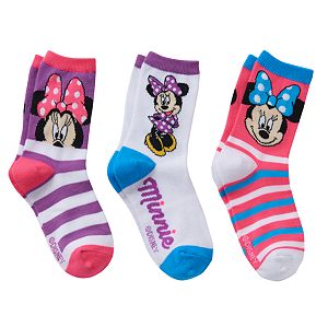 Disney's Minnie Mouse Girls 4-6x 3-pk. Crew Socks Gift Box