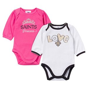 Baby Gerber New Orleans Saints 2-Pack Long Sleeve Bodysuit