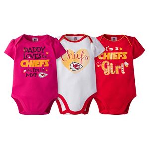 Baby Girl Kansas City Chiefs 3-Pack Bodysuits