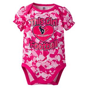 Baby Girl Houston Texans Loves Football Camo Bodysuit