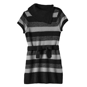 Girls 7-16 & Plus Size It's Our Time Splitneck Striped Sweater Tunic