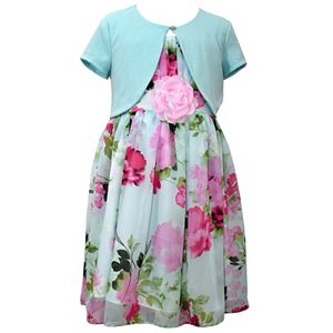 Girls 7-16 & Plus Size Bonnie Jean Floral Chiffon Dress & Shrug Set