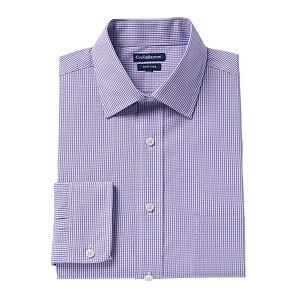 Men's Croft & Barrow® Regular-Fit Checked Easy-Care Spread-Collar Dress Shirt