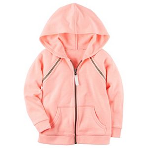 Toddler Girl Carter's Neon Pink French Terry Zip-Up Hoodie
