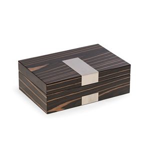 Bey-Berk Lacquered Ebony Wood Valet Box