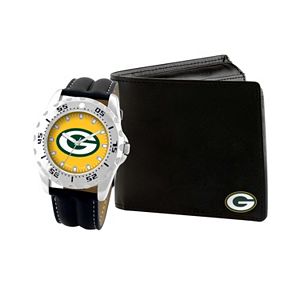 Men's Game Time Green Bay Packers Watch & Wallet Set - Black