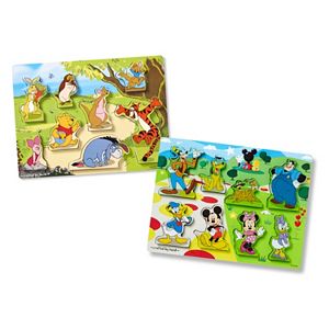 Disney's Winnie the Pooh & Mickey Mouse Chunky Puzzle Bundle by Melissa & Doug