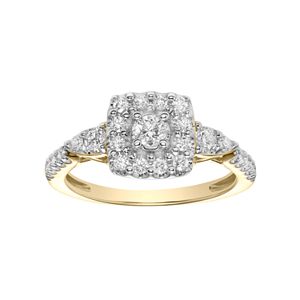 Simply Vera Vera Wang 14k Gold 5/8 Carat T.W. Diamond Square Halo Engagement Ring