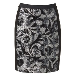 Women's WDNY Black Sequin Mini Skirt