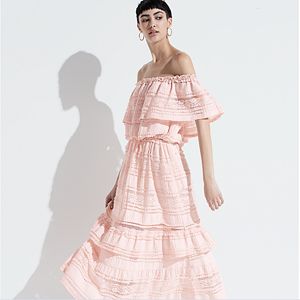 k/lab Off Shoulder Lace Maxi Dress