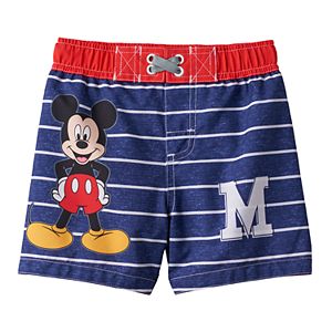 Disney's Mickey Mouse Baby Boy Striped Swim Shorts