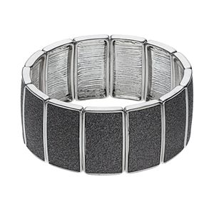 Apt. 9® Silver Tone Glittery Rectangular Link Stretch Bracelet