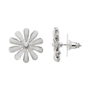 Croft & Barrow® Glittery Flower Earrings