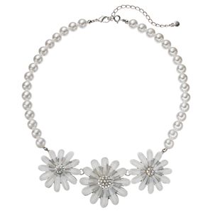 Croft & Barrow® Simulated Pearl Flower Statement Necklace