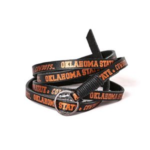 Adult Oklahoma State Cowboys Leather Wrap Bracelet