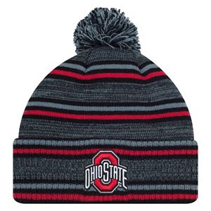 Men's Ohio State Buckeyes Dark Invader Striped Space-Dyed Cuffed Pom Knit Hat