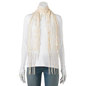 Manhattan Accessories Co. Floral Lace Crochet Skinny Scarf