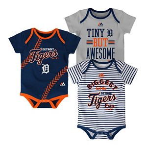 Baby Majestic Detroit Tigers 3-Pack Bodysuits