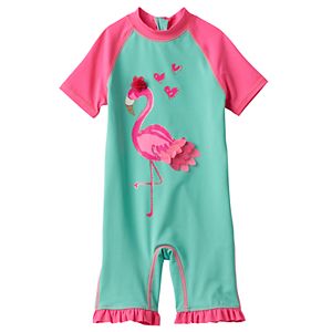 Baby Girl Wippette Flamingo Rashguard Wet Suit