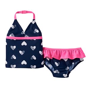 Baby Girl OshKosh B'gosh® Heart Halterkini & Ruffled Swim Bottoms Set
