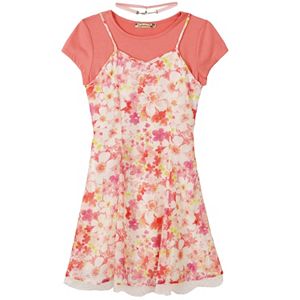 Girls 7-16 Speechless Floral Slipdress T-Shirt Dress & Choker Necklace Set