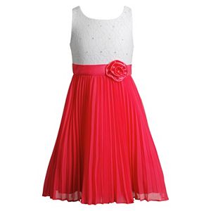 Girls 7-16 Emily West Lace & Pleated Chiffon Dress
