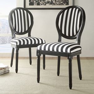 Linon Striped Accent Chair 2-piece Set