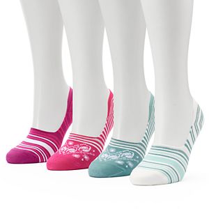 Women's Keds 4-pk. Bandanna Combed Cotton Non-Slip Liner Socks