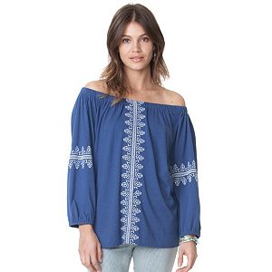 Women's Chaps Embroidered Peasant Top