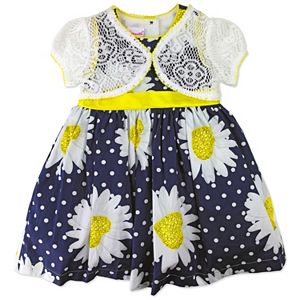 Toddler Girl Nannette Floral Dress & Lace Shrug Set